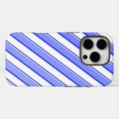 Streifendesign in Blau und Weiß Case-Mate iPhone Hülle (Rückseite (Horizontal))