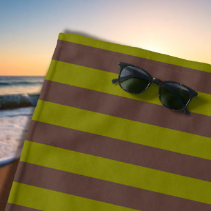 Streifendesign in Schokoladenbraun und Olivgrün Strandtuch