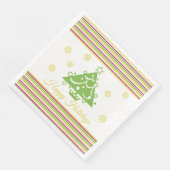 Streifendesign mit rosa Grün und Gold Serviette (Ecke)