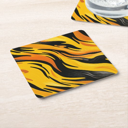 Streifendesign Rechteckiger Pappuntersetzer (angewinkelt)