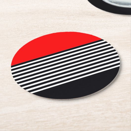 Streifendesign Runder Pappuntersetzer (Angewinkelt)