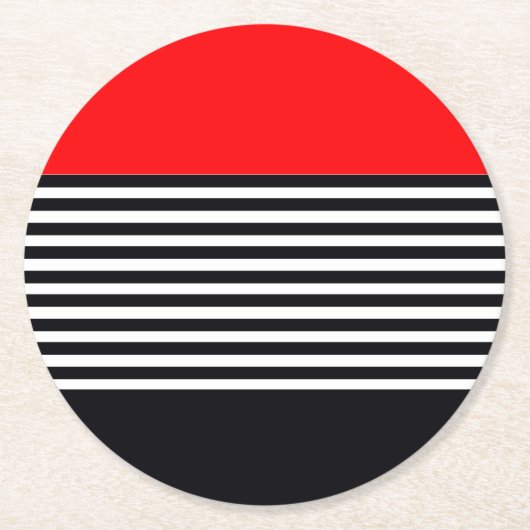 Streifendesign Runder Pappuntersetzer (Vorderseite)