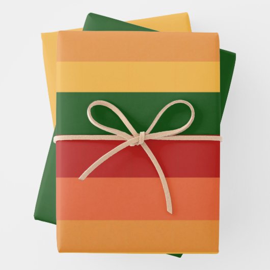 Streifenfarben der Papierblätter für Herbst Geschenkpapier Set (Beispiel)