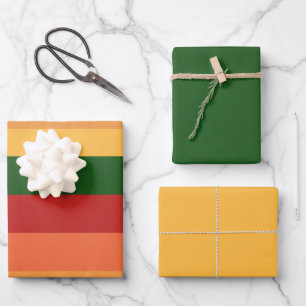 Streifenfarben der Papierblätter für Herbst Geschenkpapier Set