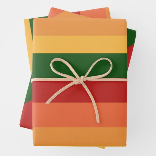 Streifenfarben der Papierblätter für Herbst Geschenkpapier Set (Beispiel)