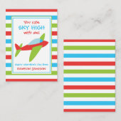 Streifenflugzeugkarte Valentine Mitteilungskarte (Vorne/Hinten)