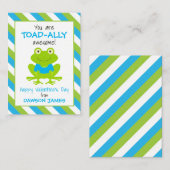 Streifenfrosch-Toad-Valentinenkarte Mitteilungskarte (Vorne/Hinten)