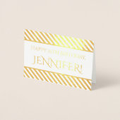 Streifengoldfolie "Happy Birthday, Jennifer!" Kart Folienkarte (Vorderseite)