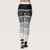 Streifengradation von Weiß bis Schwarz Leggings (Rückseite)