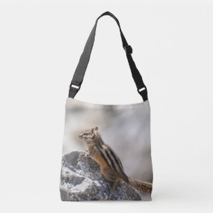 Streifenhörnchen auf Felsen Natur Tragetaschen Mit Langen Trägern