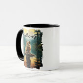Streifenhörnchen auf Log Lake Reflection Tasse (Vorderseite Links)