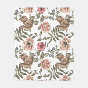 Streifenhörnchen-Blumenmuster Fleecedecke