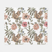 Streifenhörnchen-Blumenmuster Fleecedecke (Vorderseite (Horizontal))