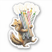 Streifenhörnchen-Geburtstagskerzen Aufkleber (Vorderseite)