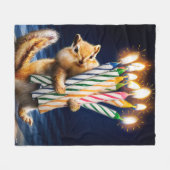 Streifenhörnchen-Geburtstagskerzen Fleecedecke (Vorderseite (Horizontal))