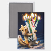 Streifenhörnchen-Geburtstagskerzen Magnet (Vorderseite/Rückseite)