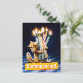 Streifenhörnchen-Geburtstagskerzen Postkarte (Stehend Vorderseite)