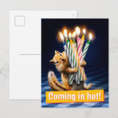 Streifenhörnchen-Geburtstagskerzen Postkarte (Vorne/Hinten)