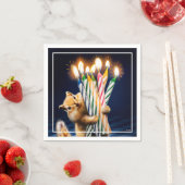 Streifenhörnchen-Geburtstagskerzen Serviette (Beispiel)