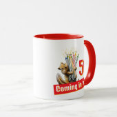 Streifenhörnchen-Geburtstagskerzen Tasse (VorderseiteRechts)