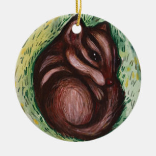 Streifenhörnchen im Frühling Keramik Ornament