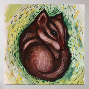 Streifenhörnchen im Frühling Poster