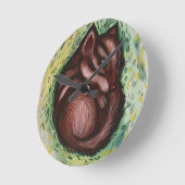 Streifenhörnchen im Frühling Runde Wanduhr (Winkel)