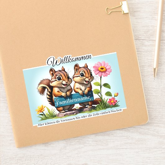 Streifenhörnchen informieren aufkleber (Notizbuch)