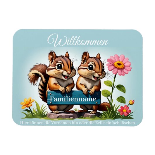 Streifenhörnchen informieren magnet (Horizontal)