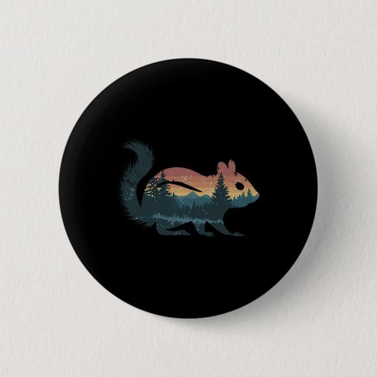 Streifenhörnchen Jagd Wandern Outdoor Camping Wald Button (Vorderseite)