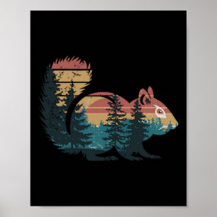 Streifenhörnchen Jagd Wandern Outdoor Camping Wald Poster