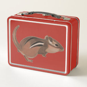 Streifenhörnchen-Kunst auf Metall-Lunchboxen Metall Brotdose