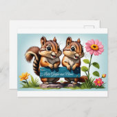 Streifenhörnchen schicken Grüße Postkarte (Vorne/Hinten)