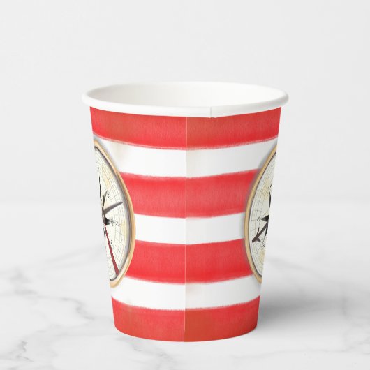 Streifenkompass Pappbecher (Rechts)