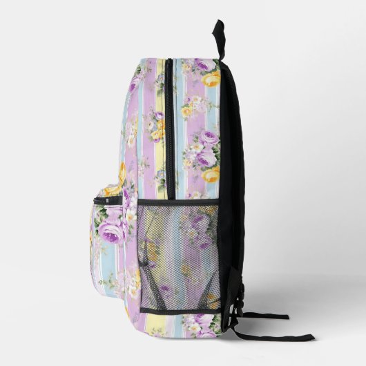 Streifenlavender Floral Rucksack (Rechts)