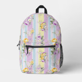 Streifenlavender Floral Rucksack (Vorderseite)