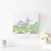 Streifenleuchte Quadratische Wanduhr (Zuhause)