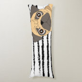 Streifenmuster aus Mops Seitenschläferkissen (Vorderseite Vertikal)