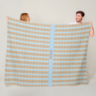 Streifenmuster blau braun grau fleecedecke