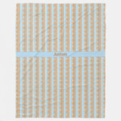 Streifenmuster blau braun grau fleecedecke (Vorderseite)