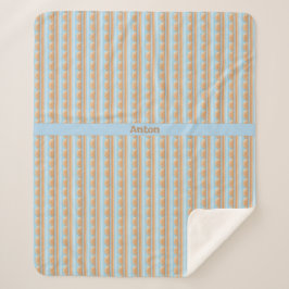 Streifenmuster blau braun grau sherpadecke