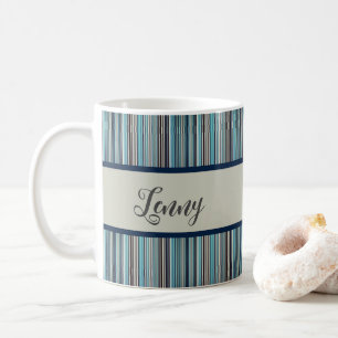 Streifenmuster blau grau kaffeetasse