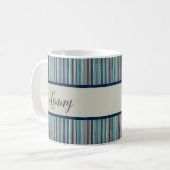 Streifenmuster blau grau kaffeetasse (Vorderseite Links)