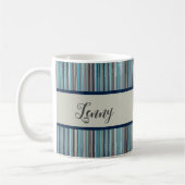 Streifenmuster blau grau kaffeetasse (Links)