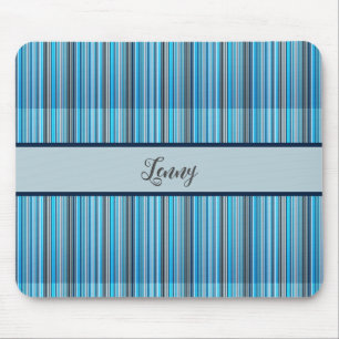 Streifenmuster blau grau mousepad