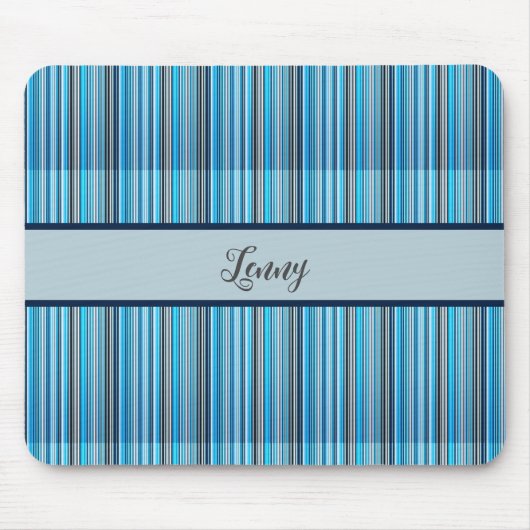 Streifenmuster blau grau mousepad (Vorne)