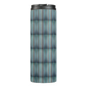 Streifenmuster blau grau thermosbecher (Rückseite)