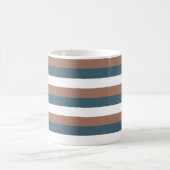 Streifenmuster braun Aquamarin weiß Kaffeetasse (Mittel)