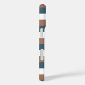 Streifenmuster braun Aquamarin Weiß personalisiere Case-Mate iPhone Hülle (Rückseite / Rechts)