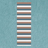 Streifenmuster braun Aquamarin weiß Yogamatte